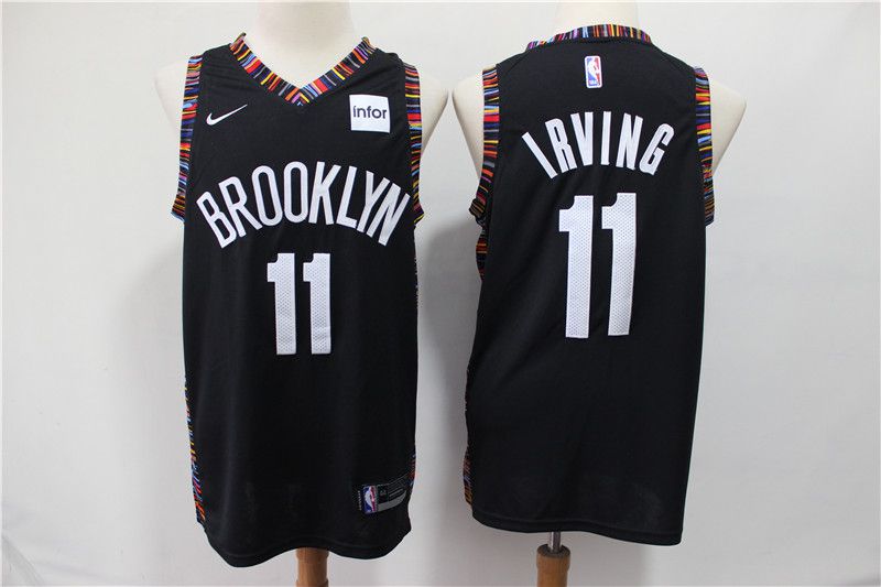 Men Brooklyn Nets #11 Irving Black City Edition Nike NBA Jerseys
